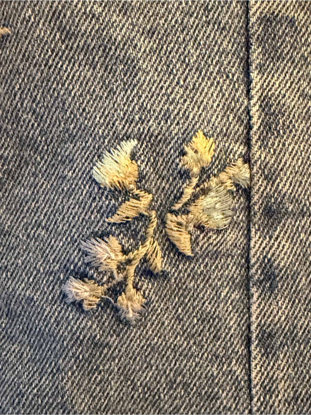 DRIFTWOOD FALL Light Blue Floral Embroidered Denim Blazer - Picture 2 of 5